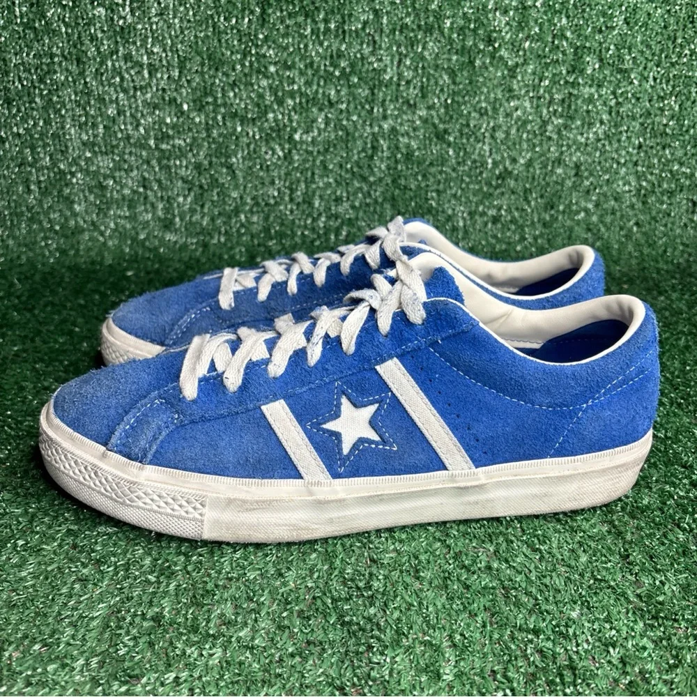 Converse One Star Pro‎ Shoes Mens 9.5 Blue Suede Low Comfort Casual Sneakers - Picture 3 of 12